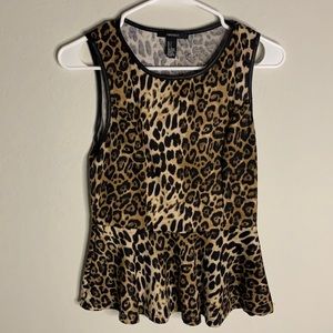 Forever 21 cheetah print peplum top